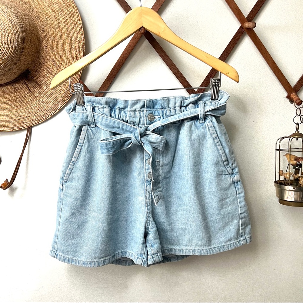 Loft • Paper Bag Denim Shorts - Picture 1 of 7
